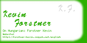 kevin forstner business card